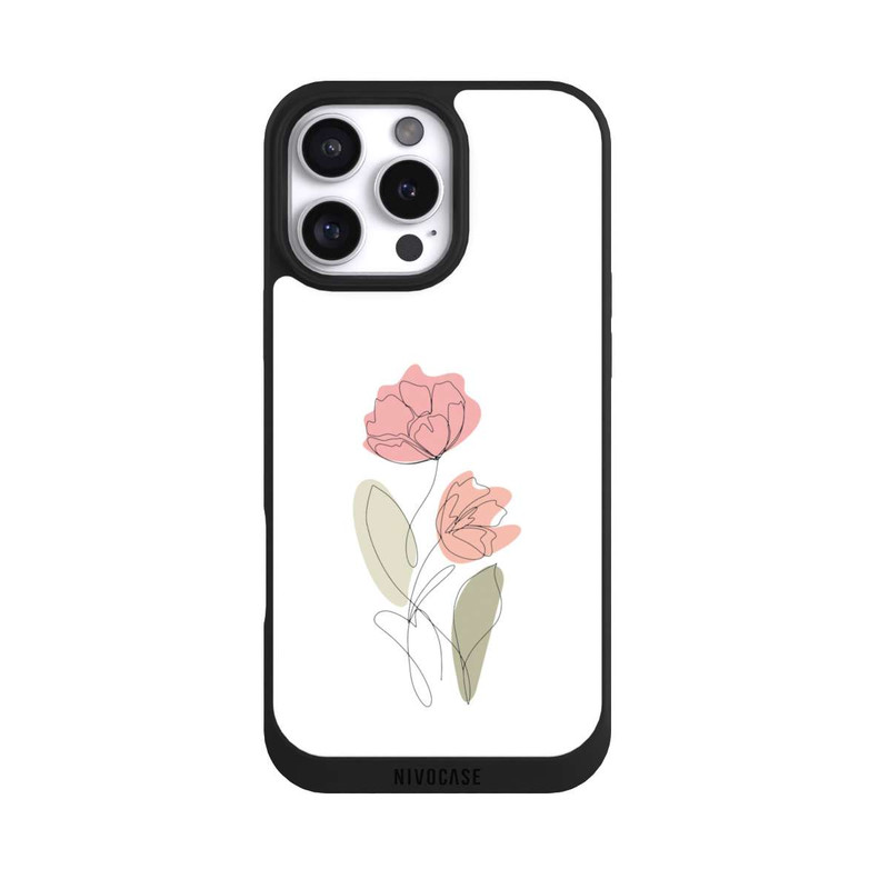 iPhone 16 Pro Max NIVOpure Blume Line Art Rot