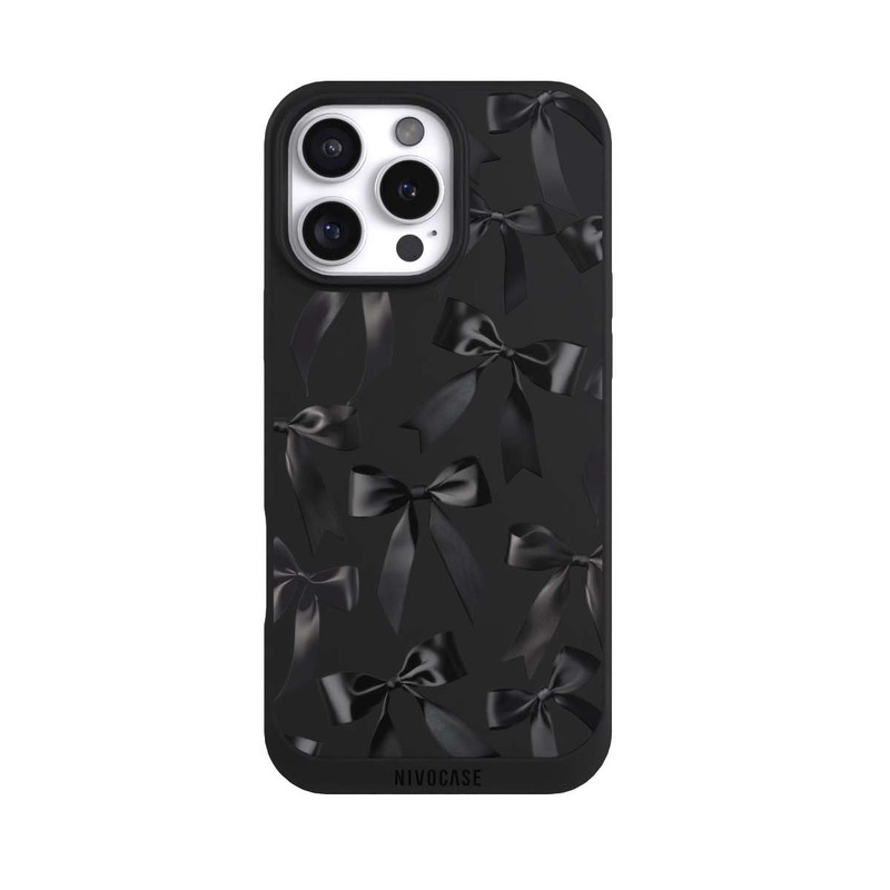 iPhone 16 Pro Max NIVOpure Schwarze Satinschleifen