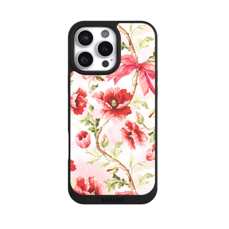 iPhone 16 Pro Max NIVOpure Poppies Pattern Pink