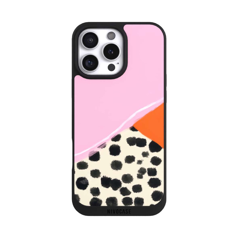 iPhone 16 Pro Max NIVOpure Rosa und Orange Gepunkteter Hintergrund