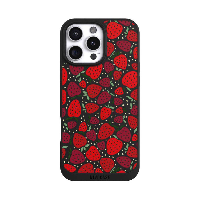 iPhone 16 Pro Max NIVOpure Strawberry Pattern Comic Transparent