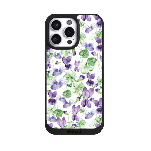 Apple iPhone 16 Pro Max NIVOpure Purple Wildflowers Pattern Watercolor