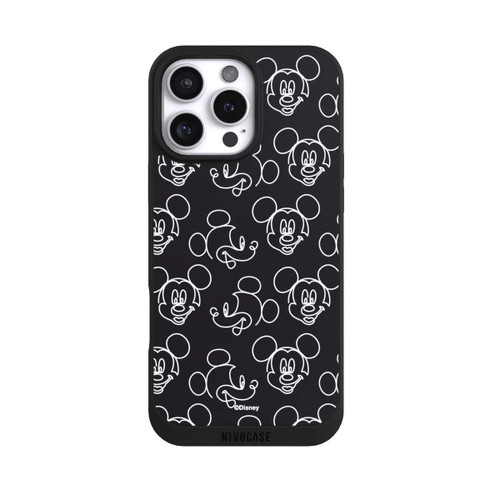 Apple iPhone 16 Pro Max NIVOpure Disney Mickey Faces Black Line Art Pattern