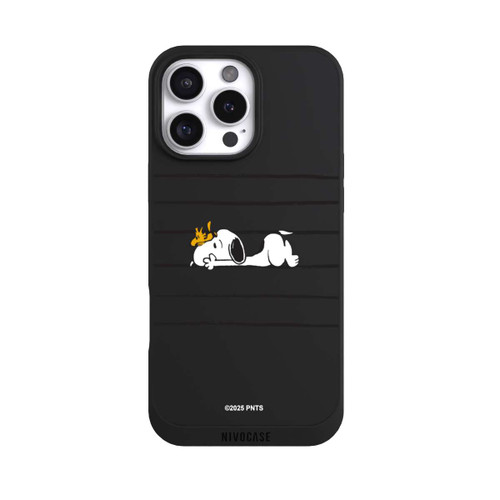 Apple iPhone 16 Pro Max NIVOpure Snoopy Woodstock Streifen Peanuts Transparent