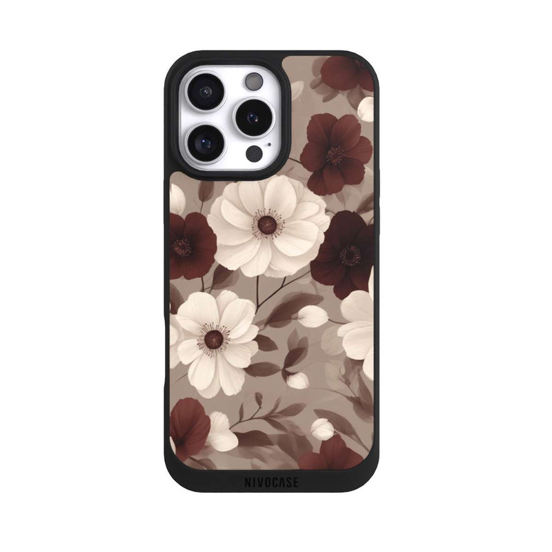 iPhone 16 Pro Max NIVOpure Bordeaux Und Creme Blumen mit KI
