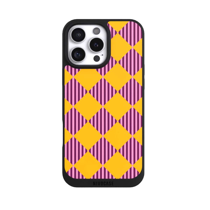 iPhone 16 Pro Max NIVOpure Rauten Muster Gelb Rot