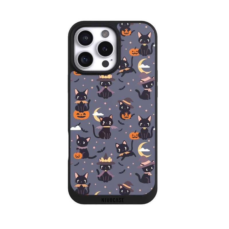 iPhone 16 Pro Max NIVOpure Cute Halloween Witch Cats and Pumpkins