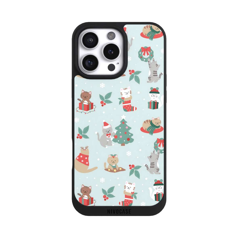 iPhone 16 Pro Max NIVOpure festliche Katzen im Winterwunderland