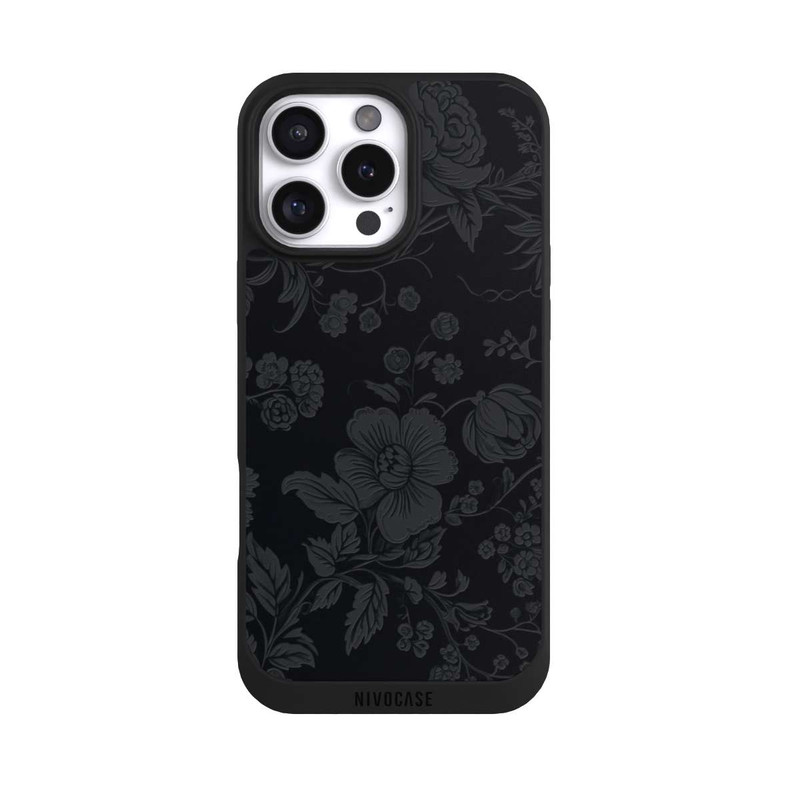 iPhone 16 Pro Max NIVOpure Dunkle Blumen Vintageoptik