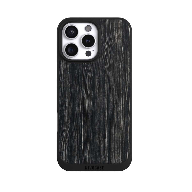 iPhone 16 Pro Max NIVOpure Dunkle Holzstruktur