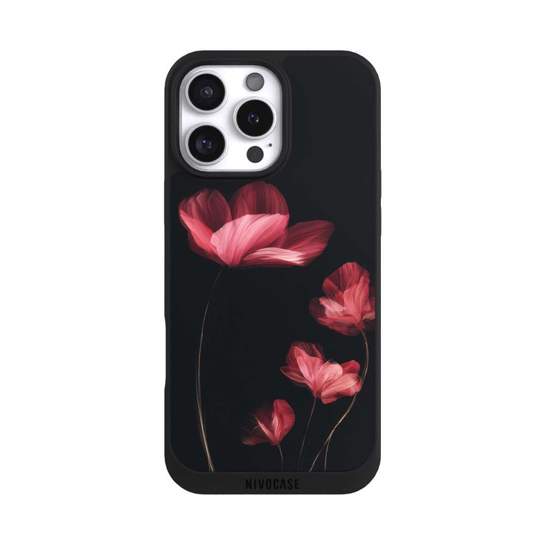 iPhone 16 Pro Max NIVOpure Fleurs Bordeaux Noires