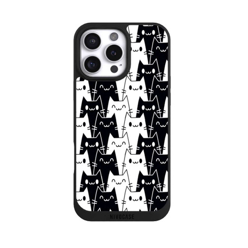 Apple iPhone 16 Pro Max NIVOpure Papier Peint Chat Noir Blanc
