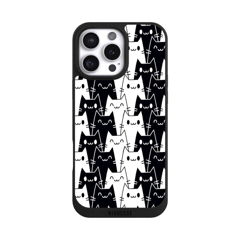 iPhone 16 Pro Max NIVOpure Papier Peint Chat Noir Blanc