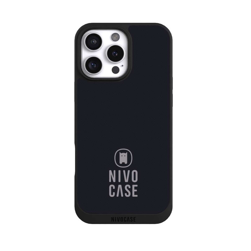 iPhone 16 Pro Max NIVOpure Nivocase Logo Schwarz Grau