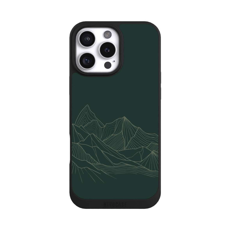 iPhone 16 Pro Max NIVOpure Berg Line Art Grün