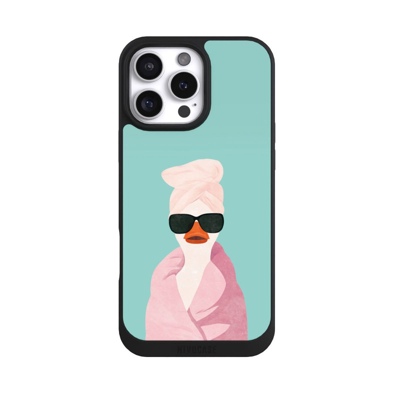 iPhone 16 Pro Max NIVOpure Ente Türkis Sonnenbrille Turban mit KI erstellt