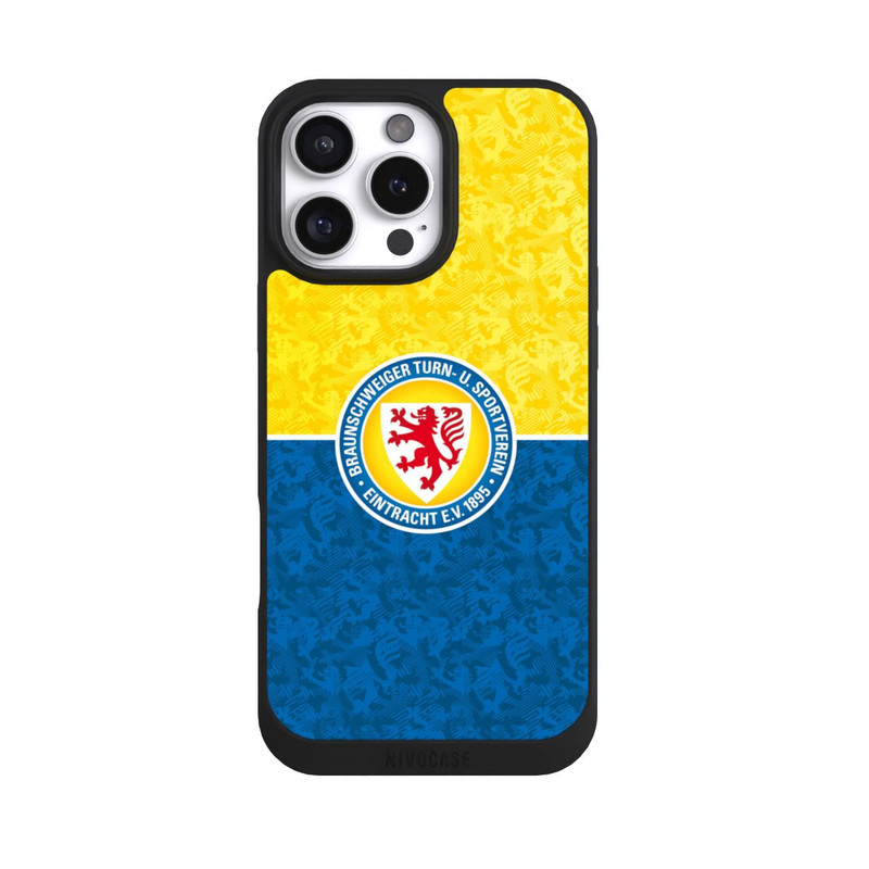 iPhone 16 Pro Max NIVOpure Eintracht Braunschweig Lion Pattern Yellow Blue