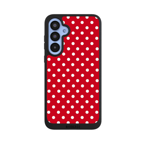 Samsung Galaxy A55 5G NIVOpure Polka Dots Dunkelrot und Weiß