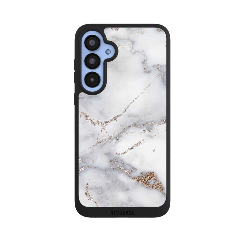 Galaxy A55 5G NIVOpure Silberglitzer Marmorlook