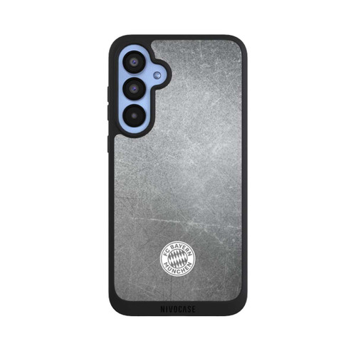 Samsung Galaxy A55 5G NIVOpure Klassisches FCB Logo Klein - Weiß auf Metalllook
