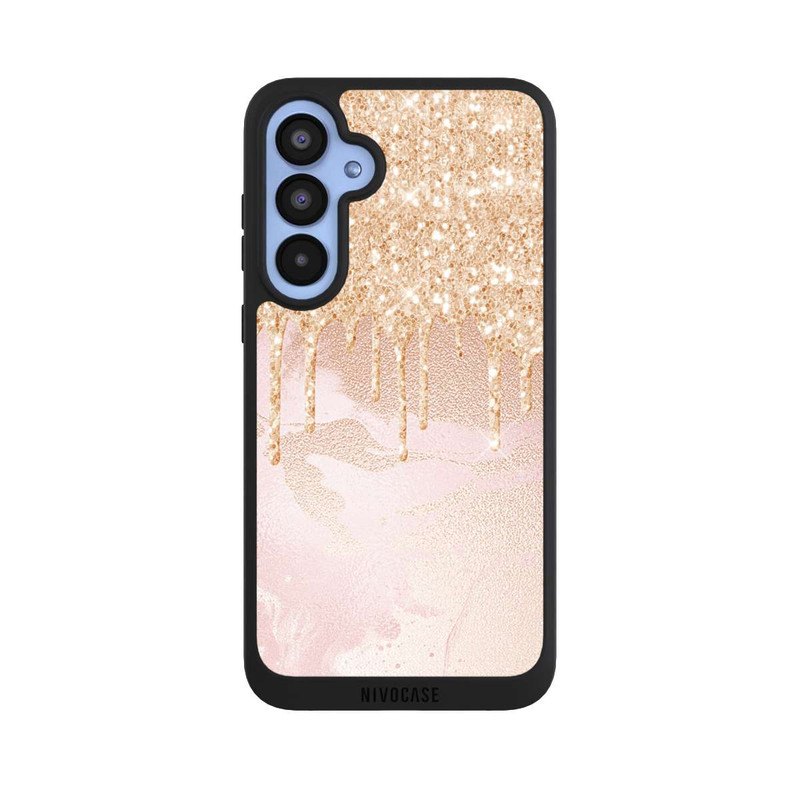 Galaxy A55 5G NIVOpure  Roségoldener Glitzer Tropfen Look