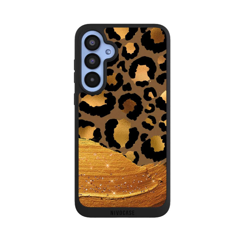 Galaxy A55 5G NIVOpure Dunkelgoldener Leoparden Glitzerlook