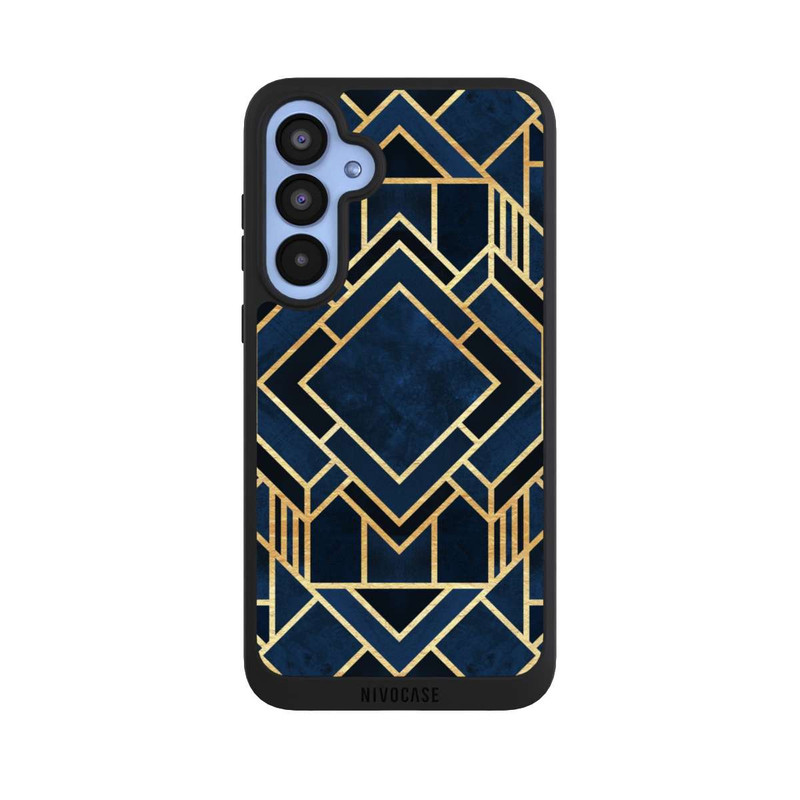 Galaxy A55 5G NIVOpure Kunst Deko Blau Golddruck
