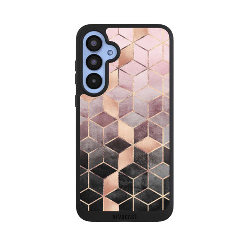 Samsung Galaxy A55 5G NIVOpure Pink-grauer Farbverlauf Würfel Druck