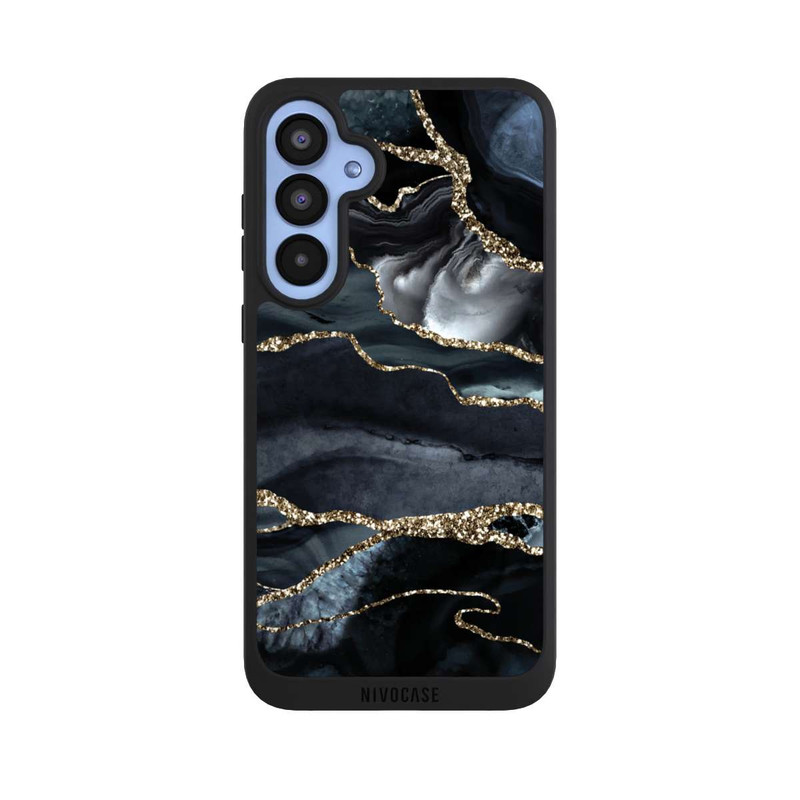 Galaxy A55 5G NIVOpure Dunkler Marmor Gold Glitzerlook