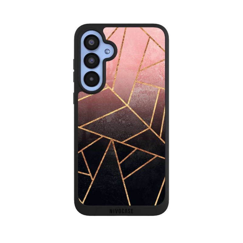 Galaxy A55 5G NIVOpure Pinker und Schwarzer Stein Gold Druck