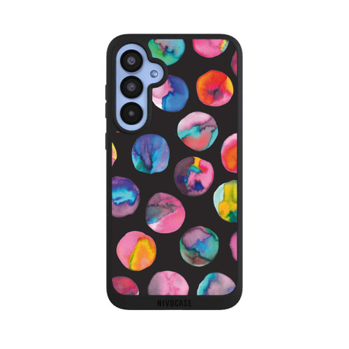 Samsung Galaxy A55 5G NIVOpure Bunte Tintenmurmeln Punkte Schwarz