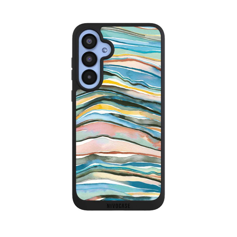 Galaxy A55 5G NIVOpure Watercolor Agate Layers Blue