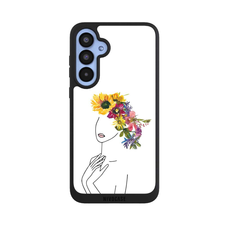 Galaxy A55 5G NIVOpure Line Art Frau mit Blumenkrone