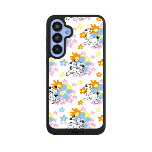 Samsung Galaxy A55 5G NIVOpure Idéfix sur fleurs colorées