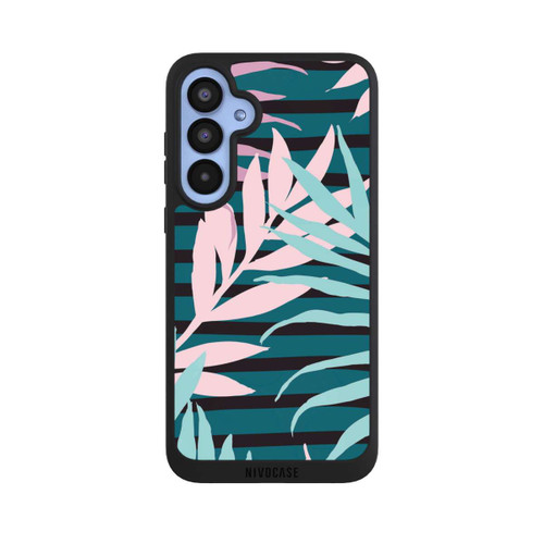 Samsung Galaxy A55 5G NIVOpure Pastell-Dschungelblätter rosa blaugrün