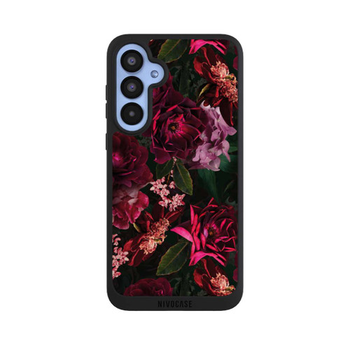 Samsung Galaxy A55 5G NIVOpure Dark Romantiv Red and Pink Peonies Flowers