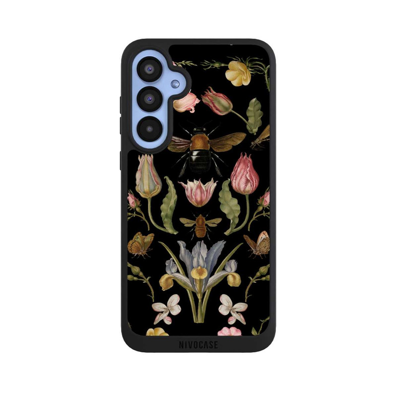 Galaxy A55 5G NIVOpure Fleurs Sauvages et Abeilles Fond Noir