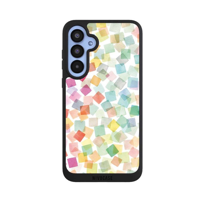 Galaxy A55 5G NIVOpure Konfetti geometrische Plaids Regenbogen