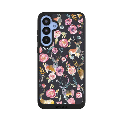 Samsung Galaxy A55 5G NIVOpure Hirsche und Blumen Anthrazit