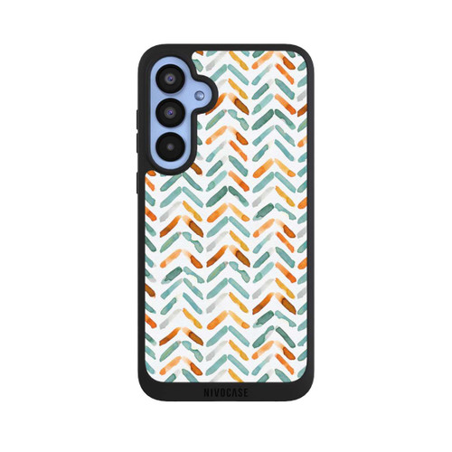 Samsung Galaxy A55 5G NIVOpure Elegantes Herbstchevron Blau Orange