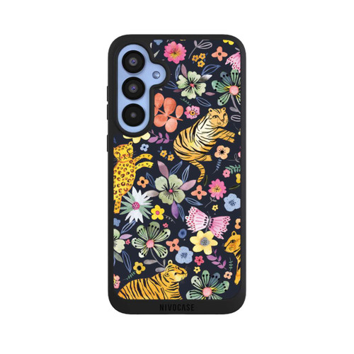 Samsung Galaxy A55 5G NIVOpure Frühlingsblumen mit Tiger schwarz