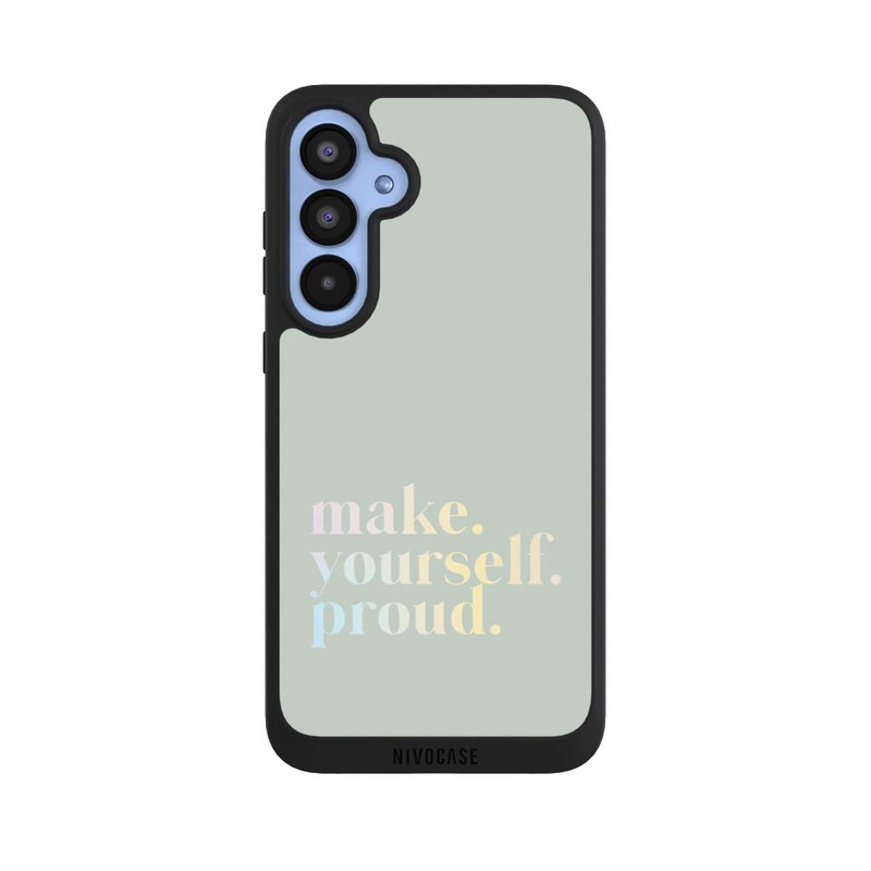Galaxy A55 5G NIVOpure Make Yourself Proud Zitat-Minze und Farbverlauf