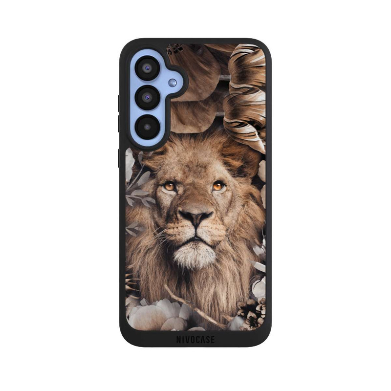 Galaxy A55 5G NIVOpure Löwe Blumenrahmen Beige