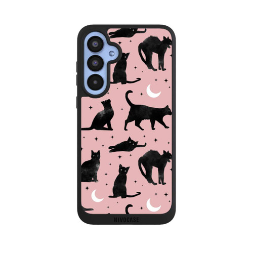 Samsung Galaxy A55 5G NIVOpure Katzen und Mond auf Rosa