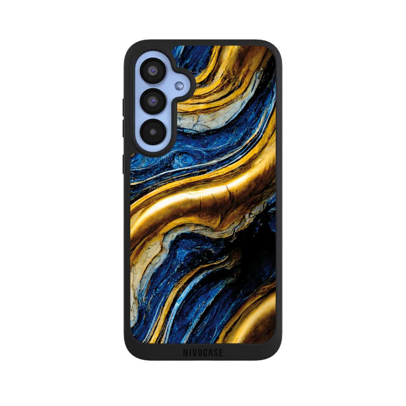 Galaxy A55 5G NIVOpure Struktur im Royalblau- und Gold-Look
