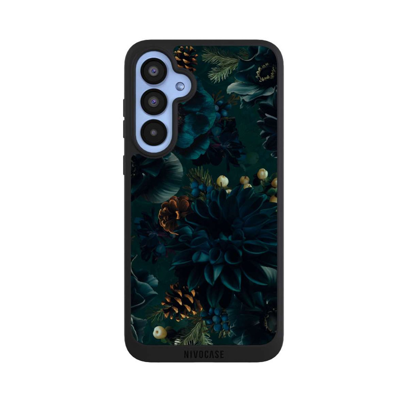 Galaxy A55 5G NIVOpure Blumenmuster Grün und Blau