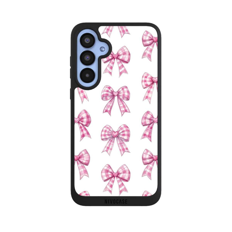 Galaxy A55 5G NIVOpure Pink Gingham Hearts and Bows