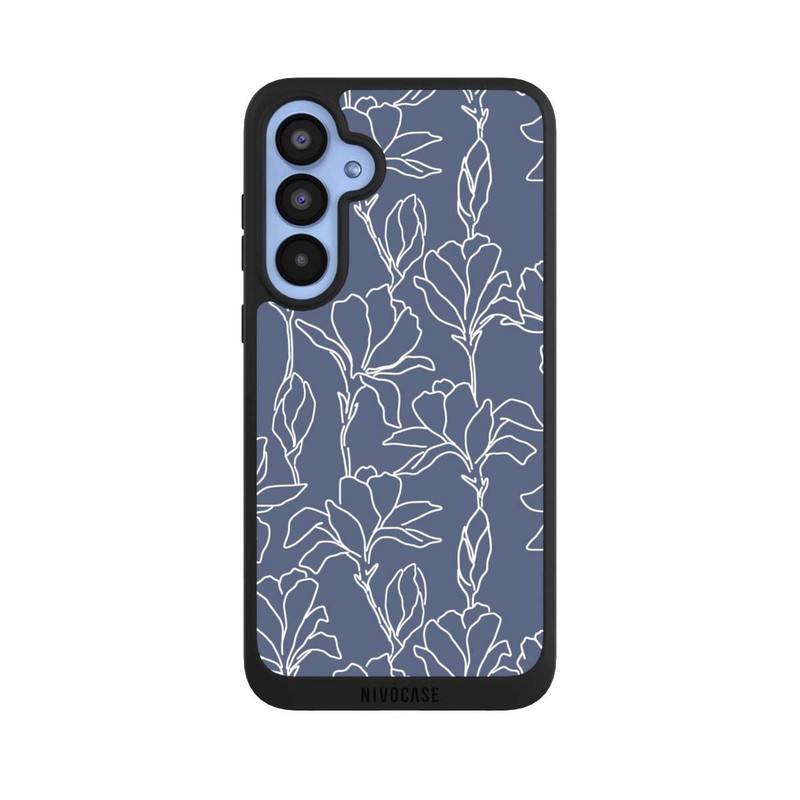 Galaxy A55 5G NIVOpure Flower Silhouettes on Blue