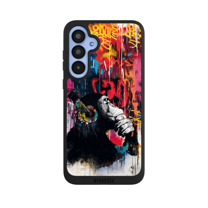 Galaxy A55 5G NIVOpure Affe Stereo Kopfhörer Graffiti Street Art Blau
