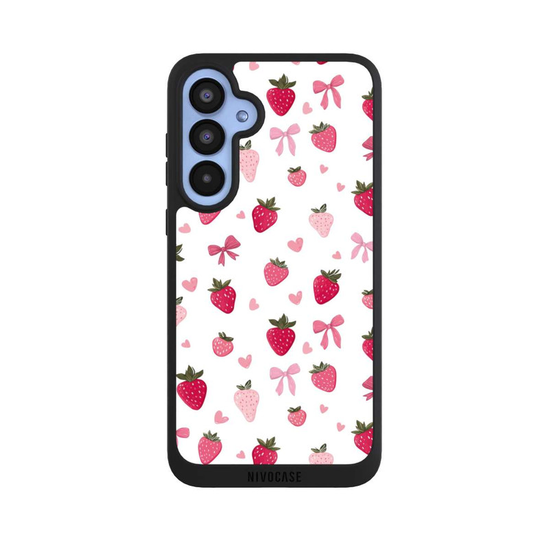 Galaxy A55 5G NIVOpure Erdbeer Herz Schleifen Muster Pink